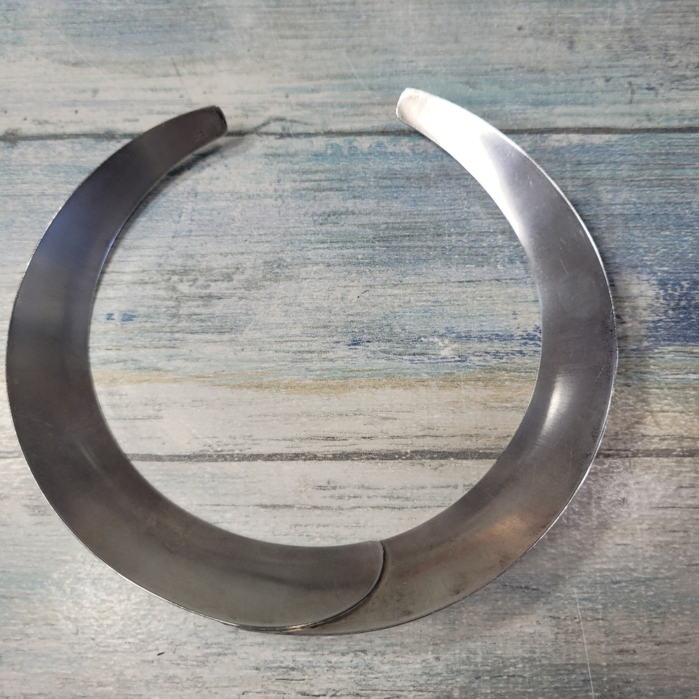 Ed Levin Silver Choker Necklace. - Picture 3 of 10